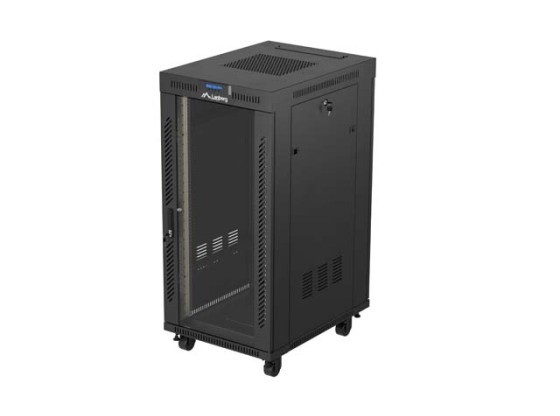 INSTALLATIONSRACK 19" 24U 600X800 SVART GLASDÖRR LCD LANBERG (FLAT PACK) V2