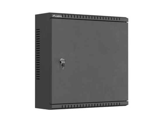 TPR 10" MONTERINGSKAPSLING MED NÄTPLÅT 400X400X140 SVART LANBERG (MONTERAD)
