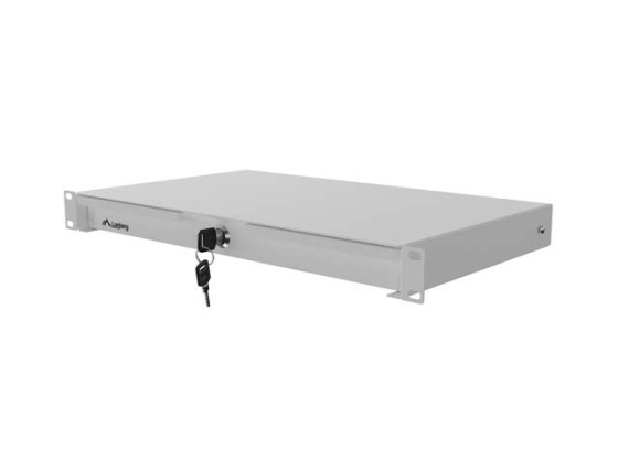 19-tums LÅDA 1U/483×270 mm MAXIMAL BELASTNING UPP TILL 90 kg 4-PUNKTSFÄSTNING GRÅ LANBERG