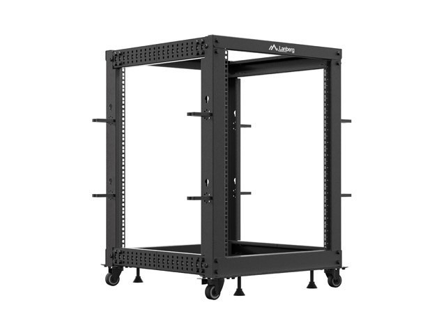ÖPPET RACK 19" 15U 600X600-1100 JUSTERBAR SVART LANBERG
