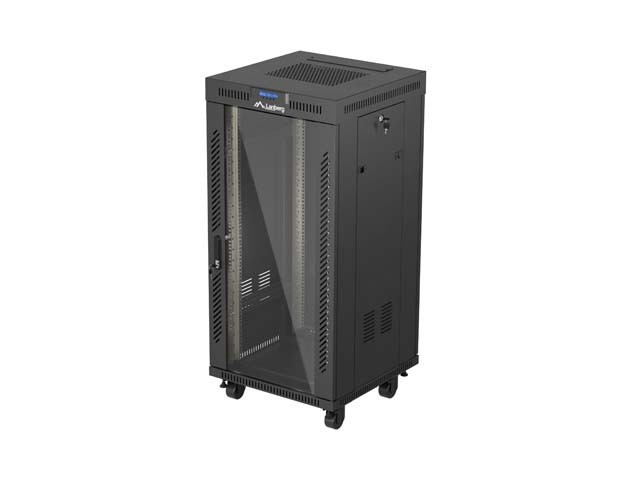INSTALLATIONSRACK 19" 24U 600X600 SVART GLASDÖRR LCD LANBERG (FLAT PACK) V2